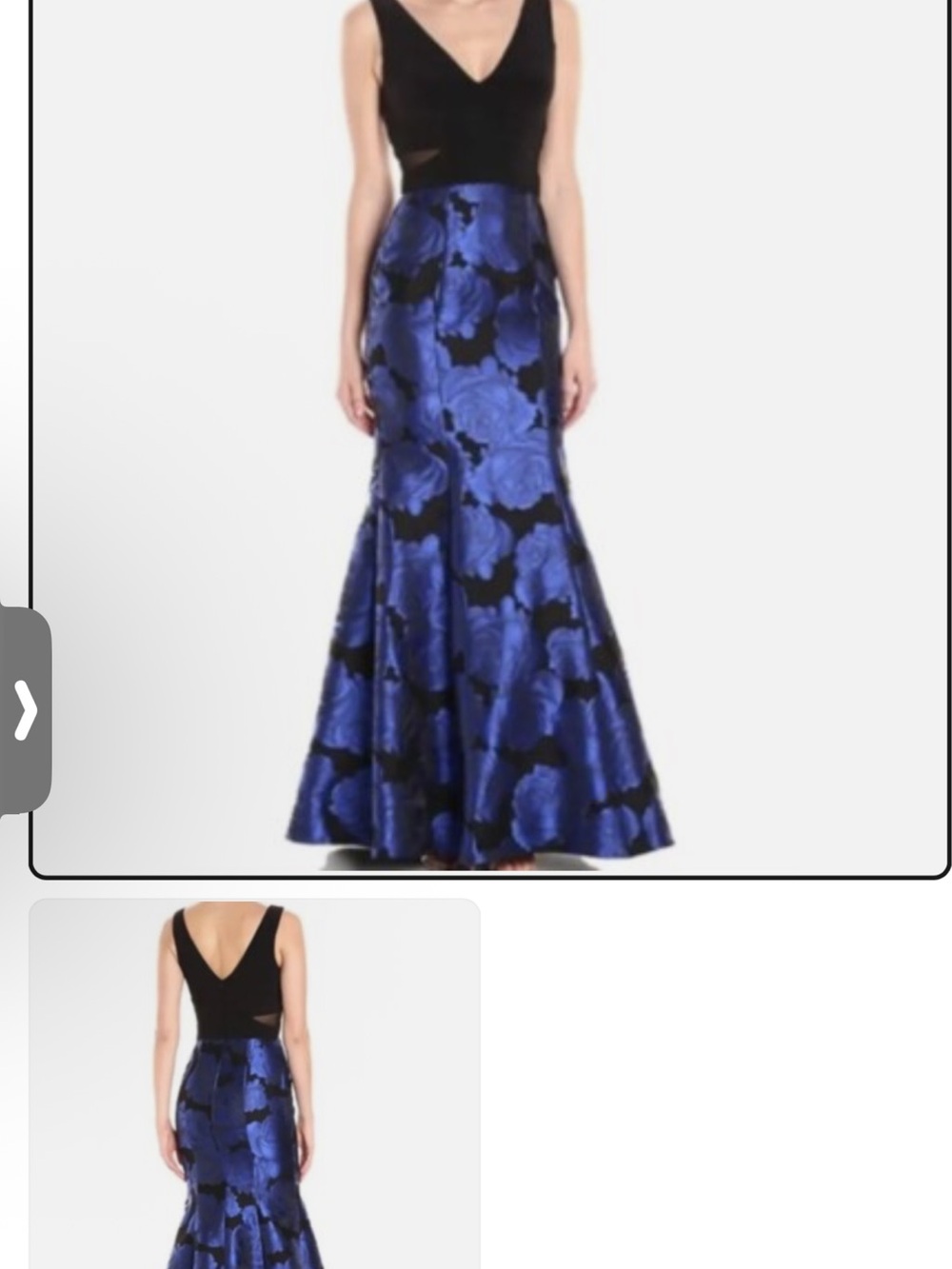 Black & Blue Floral Mermaid Evening maxi skirt